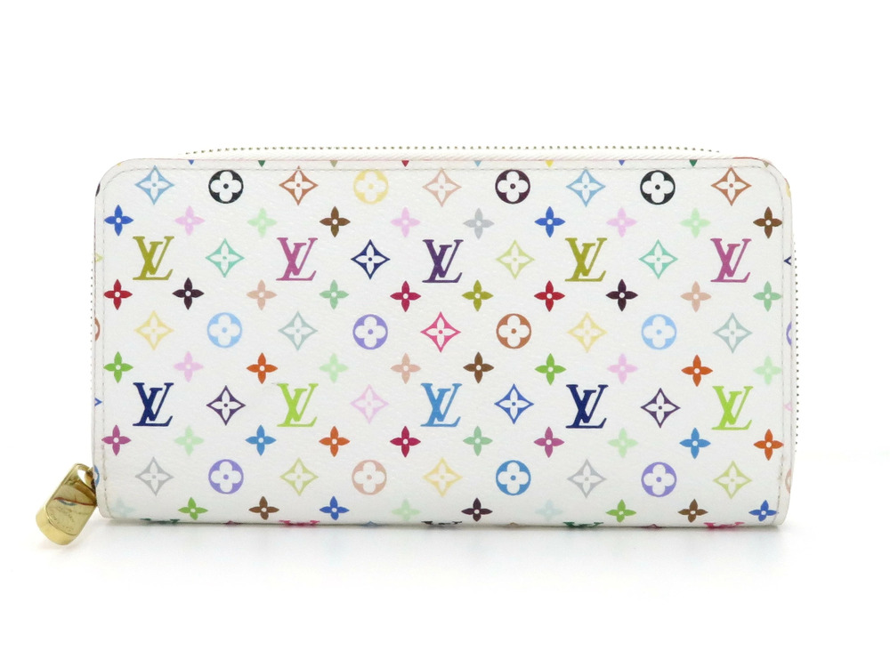 LOUIS VUITTON Wallet Zippy Multicolor Blanc White Rich